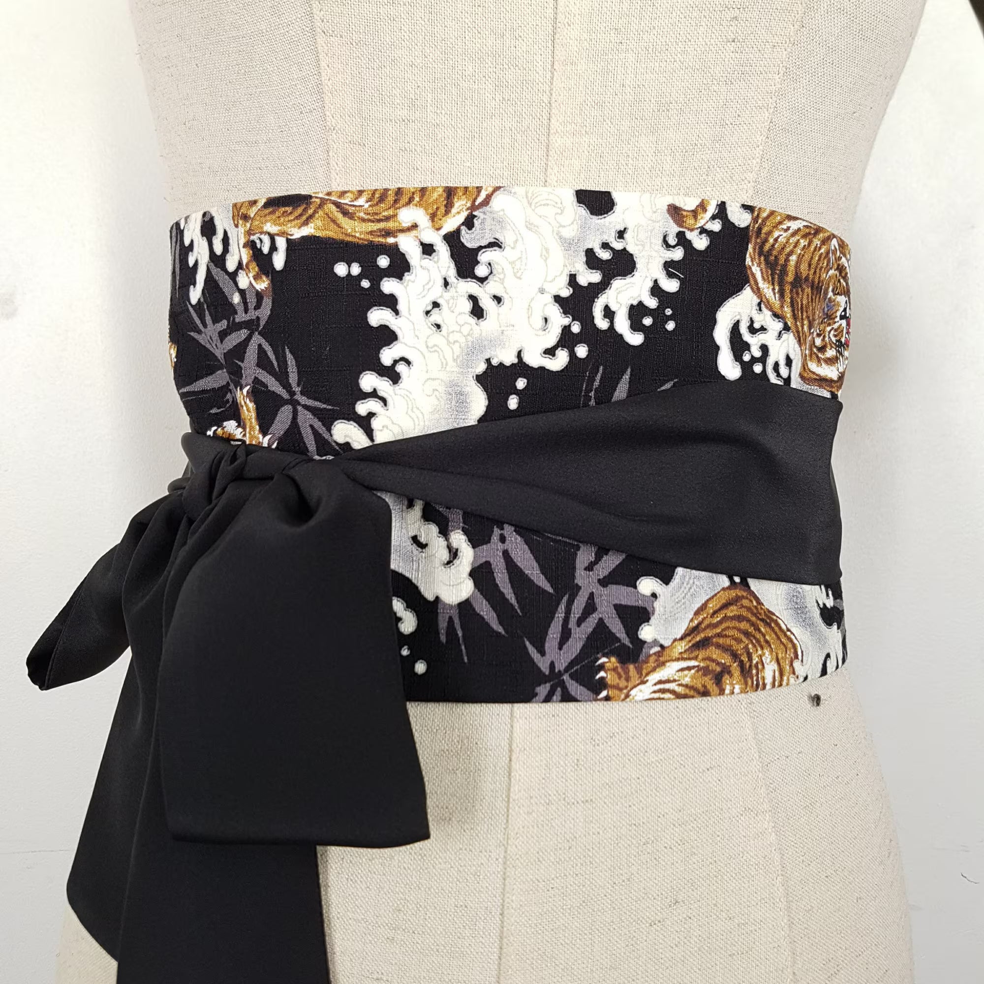 Ceinture réversible Musubi en coton - Tigre et Vague Lot de 3
