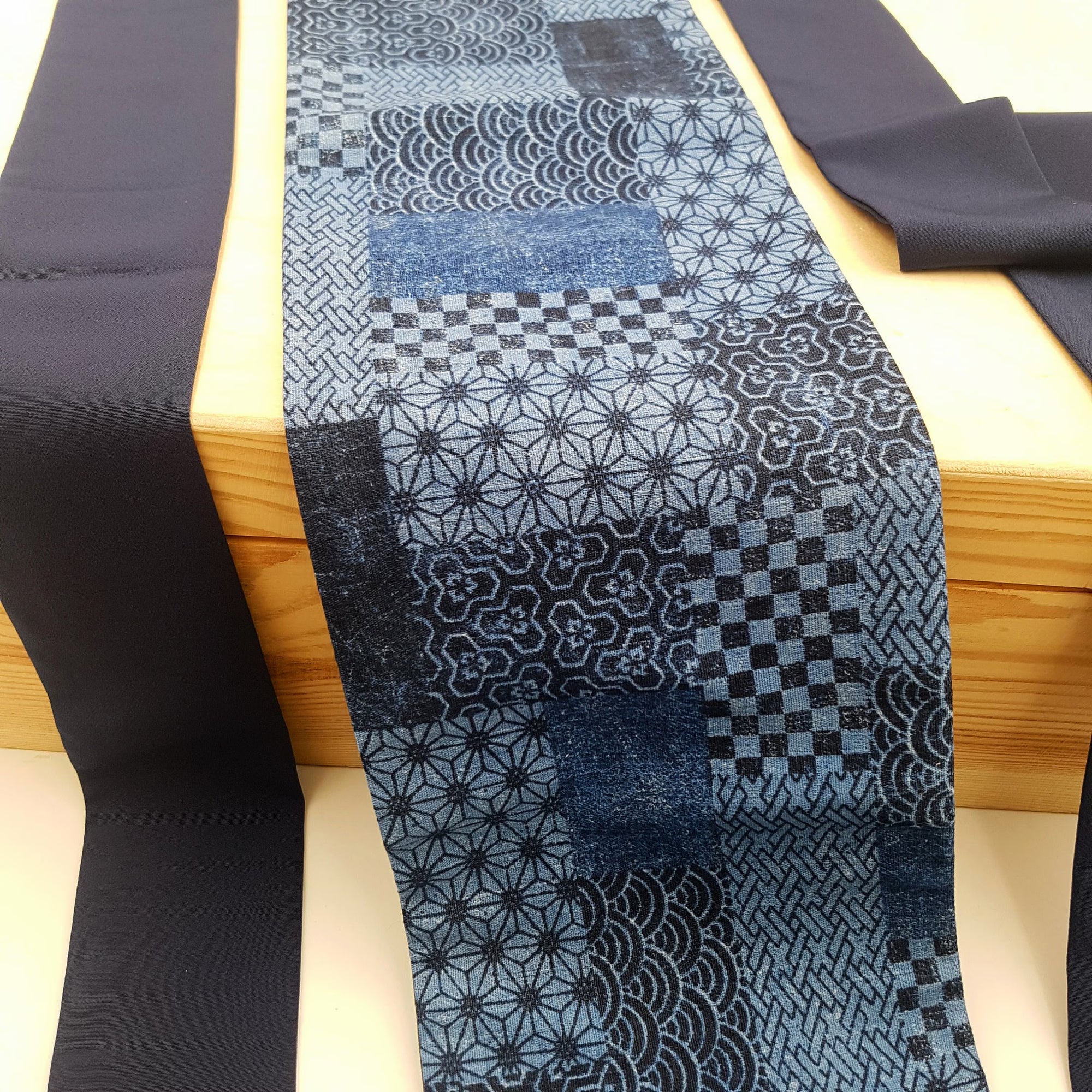 Ceinture réversible Musubi en coton - Assortiment de motif Géométriques