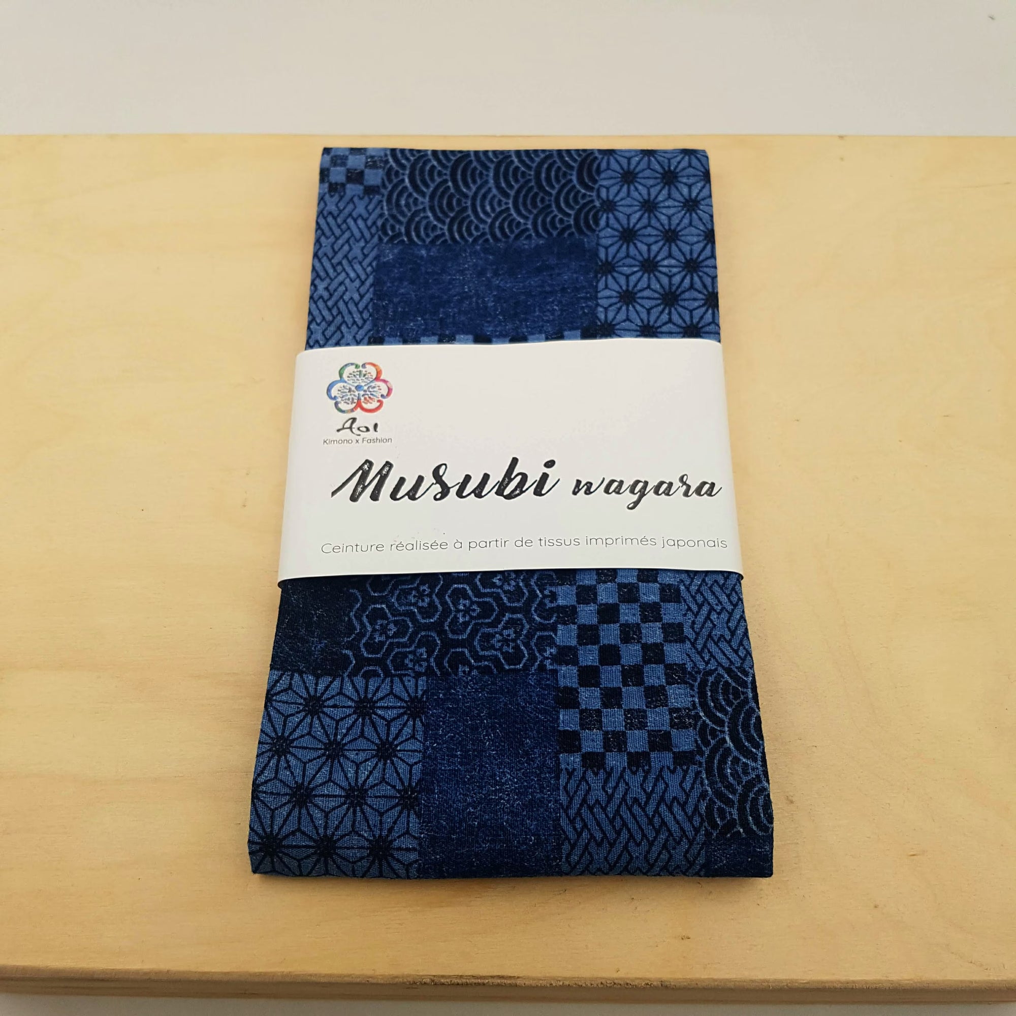 Ceinture réversible Musubi en coton - Assortiment de motif Géométriques