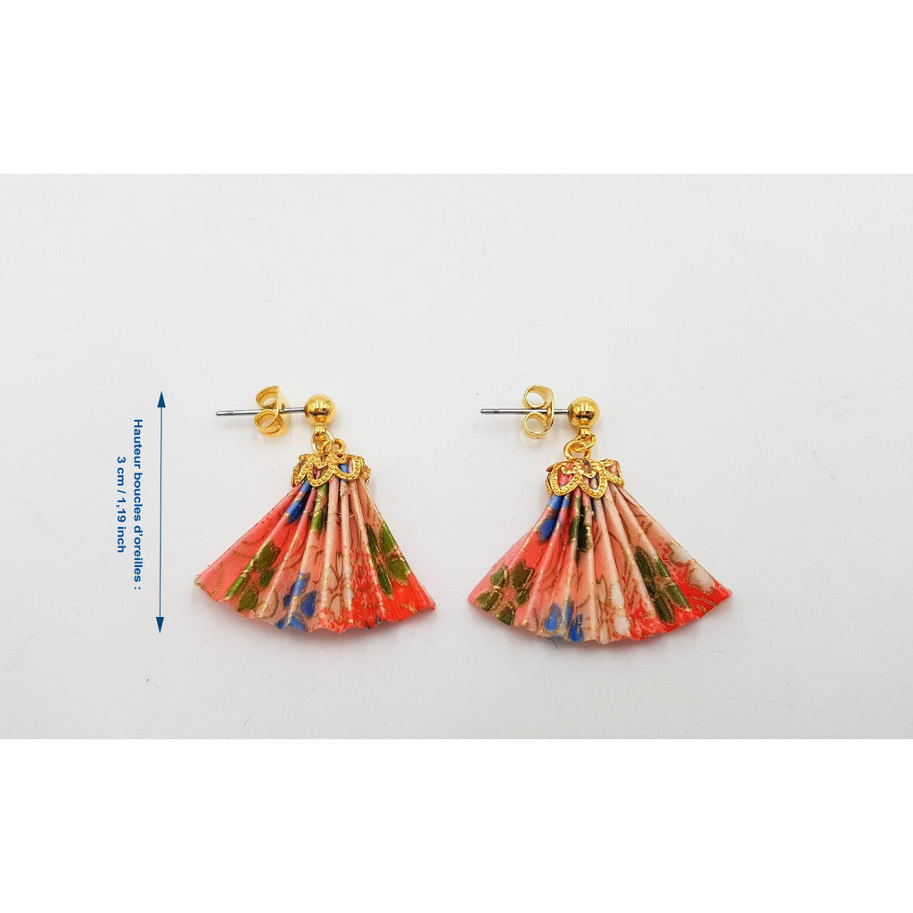 Boucle d'oreille japonaise Origami sensu (éventail)- Lot 5