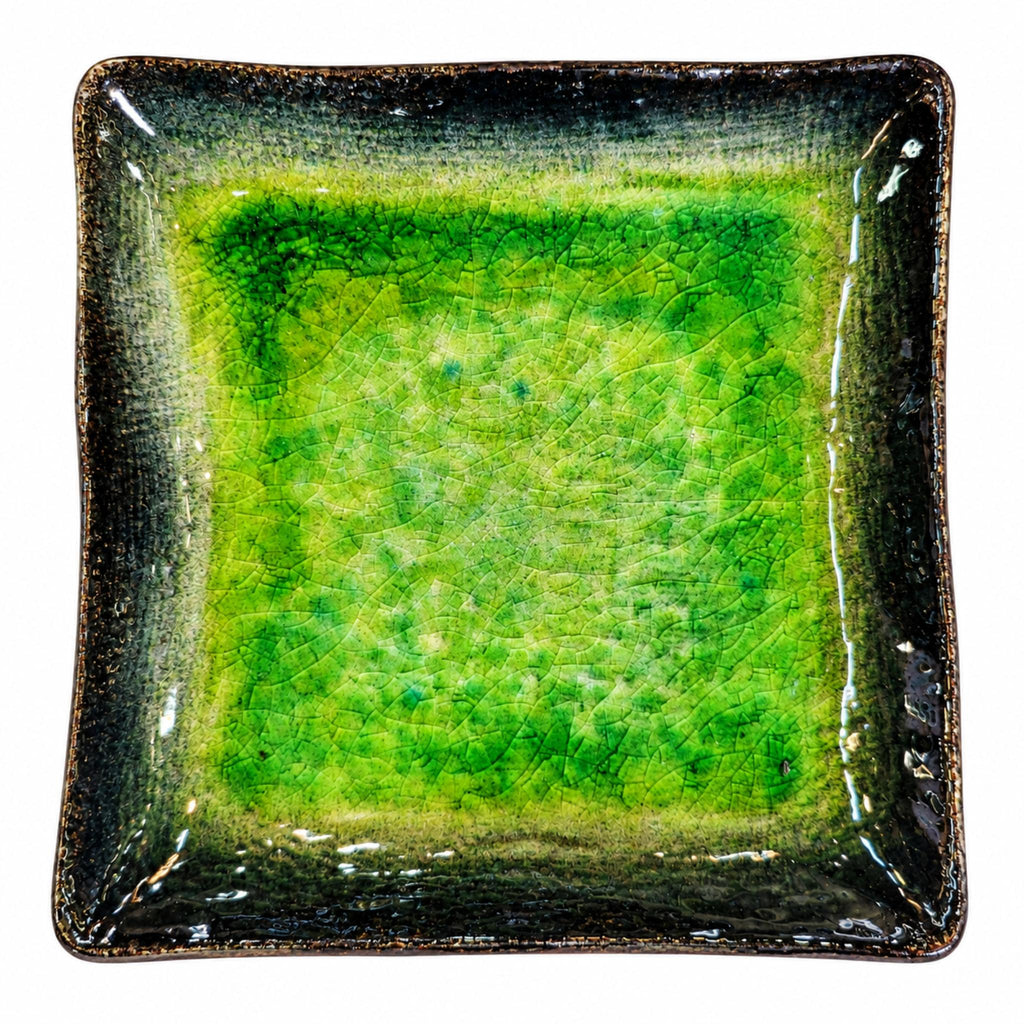 ASSIETTE CARRE M - VERT - Lot de 3