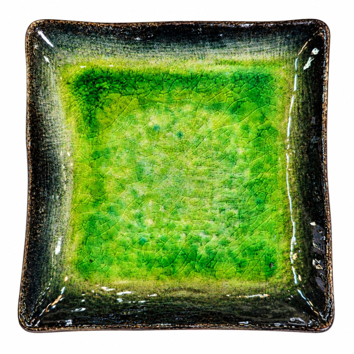 ASSIETTE CARRE M - VERT - Lot de 3