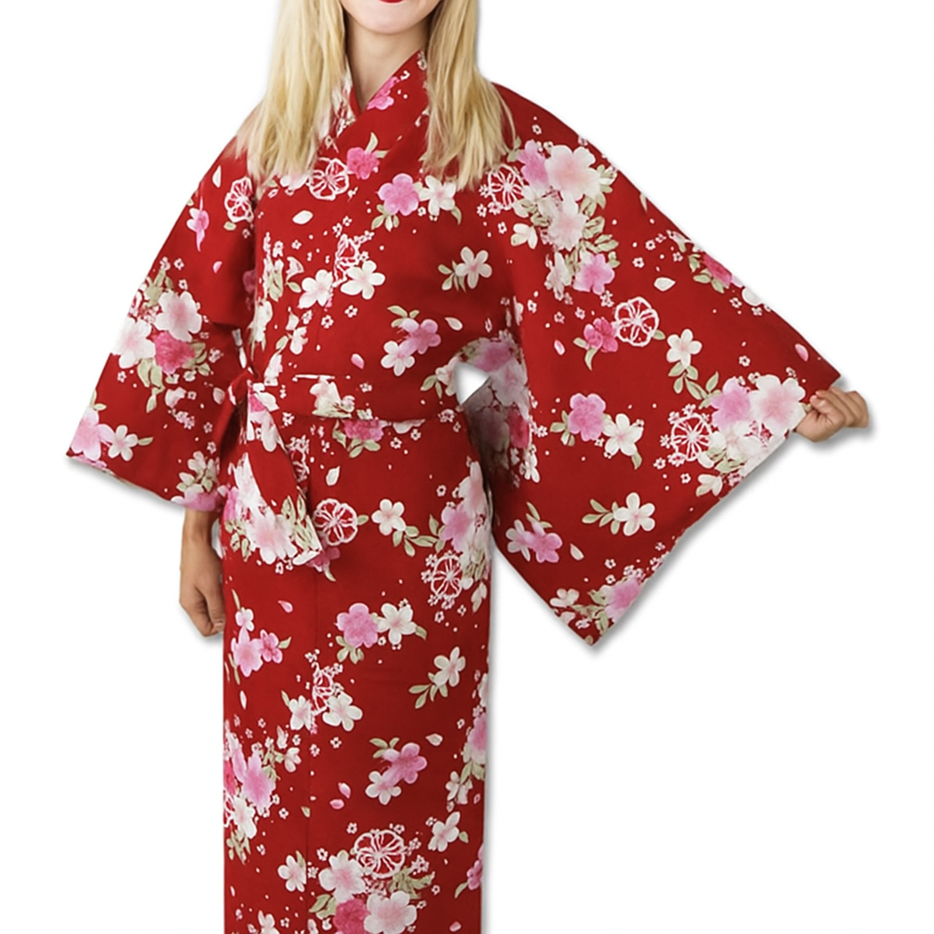 Yukata femme – Motif floral festif - Lot de 3