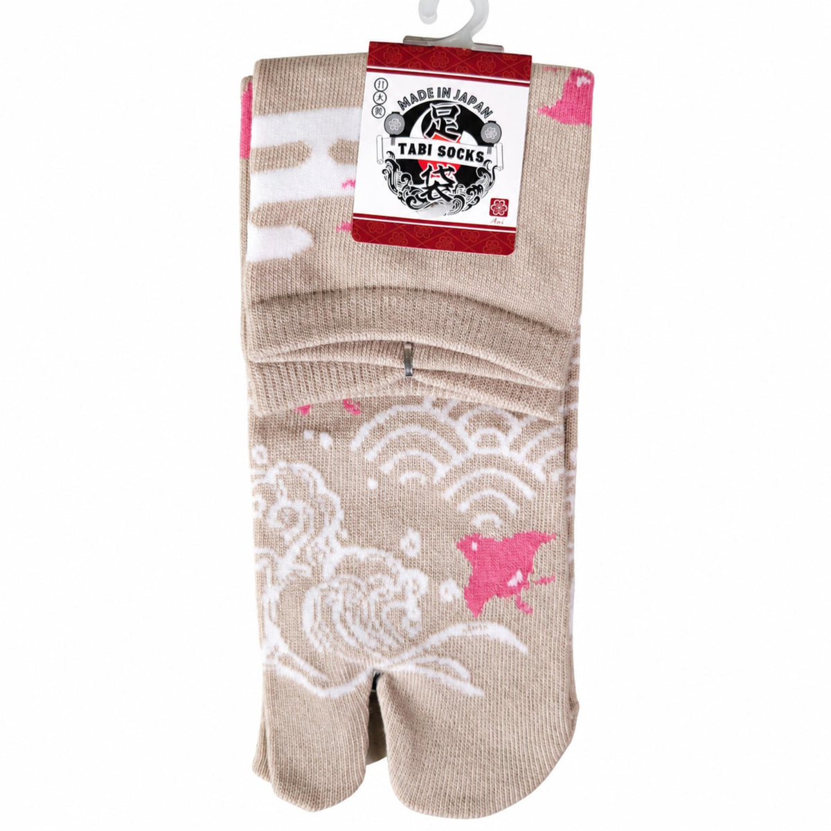 Chaussettes Japonaises Tabi - Vague et Oiseaux - Taille EU 34-40 - Lot de 6 paires