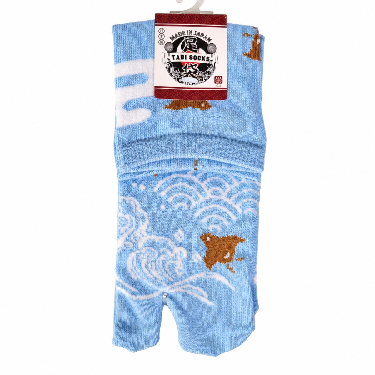 Chaussettes Japonaises Tabi - Vague et Oiseaux - Taille EU 34-40 - Lot de 6 paires