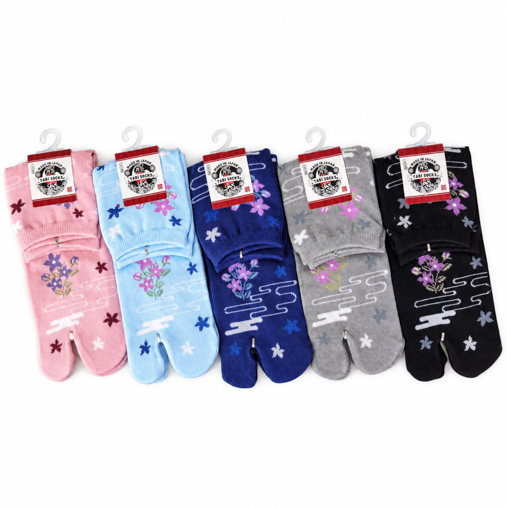 Chaussettes Japonaises Tabi - Fleur Etoilee - Taille EU 34-40 - Lot de 6 paires