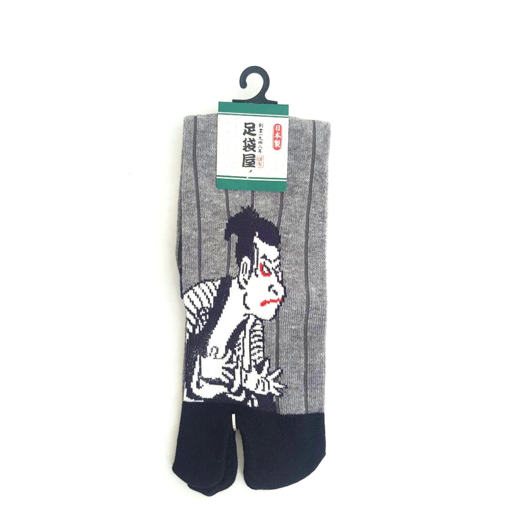 Chaussettes Japonaises Tabi - Motif Kabuki　- Taille Eu 40-45 - par lot de 6 paires