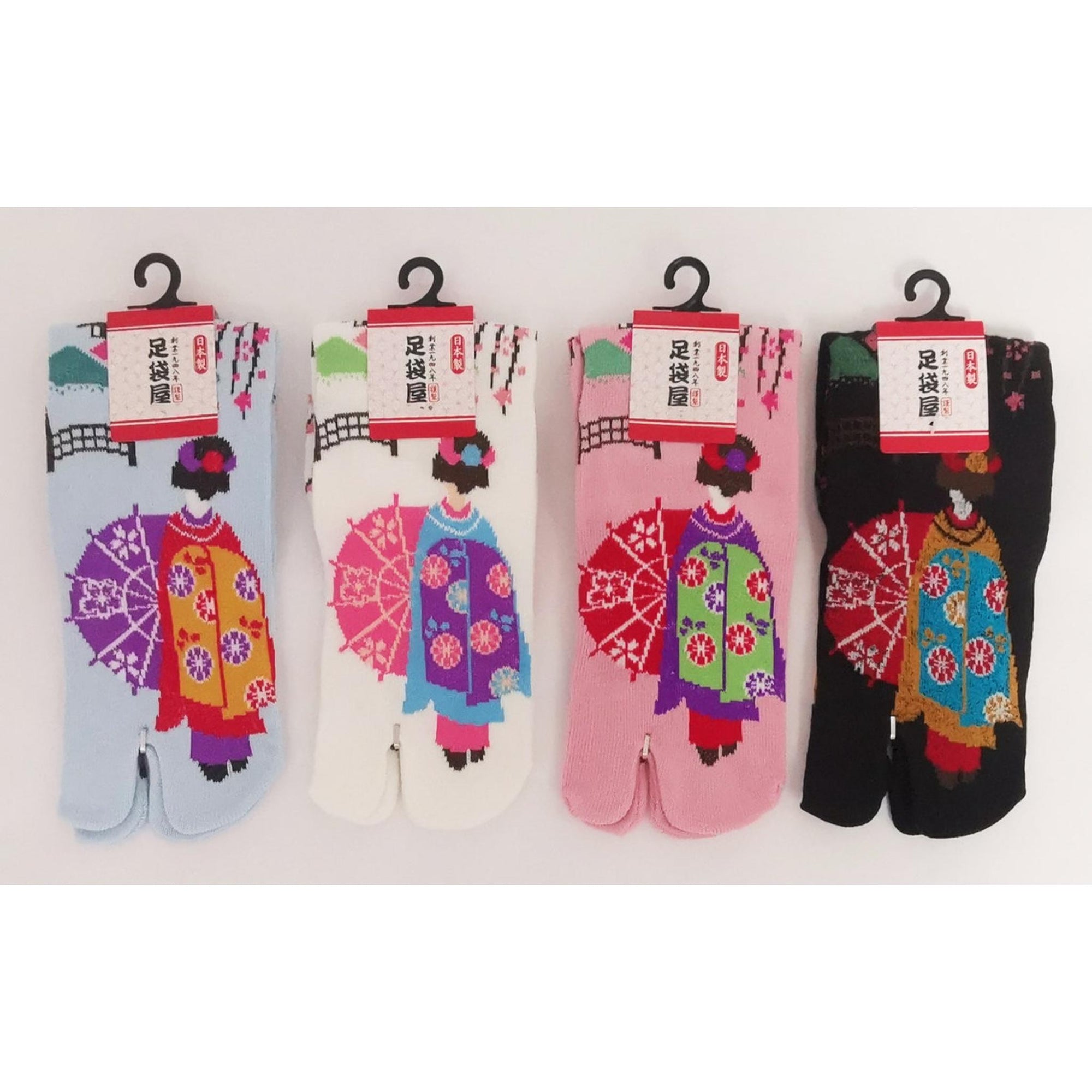 Chaussettes Japonaises Tabi - Motif Maiko Taille Eu34-40 - par lot de 6 paires