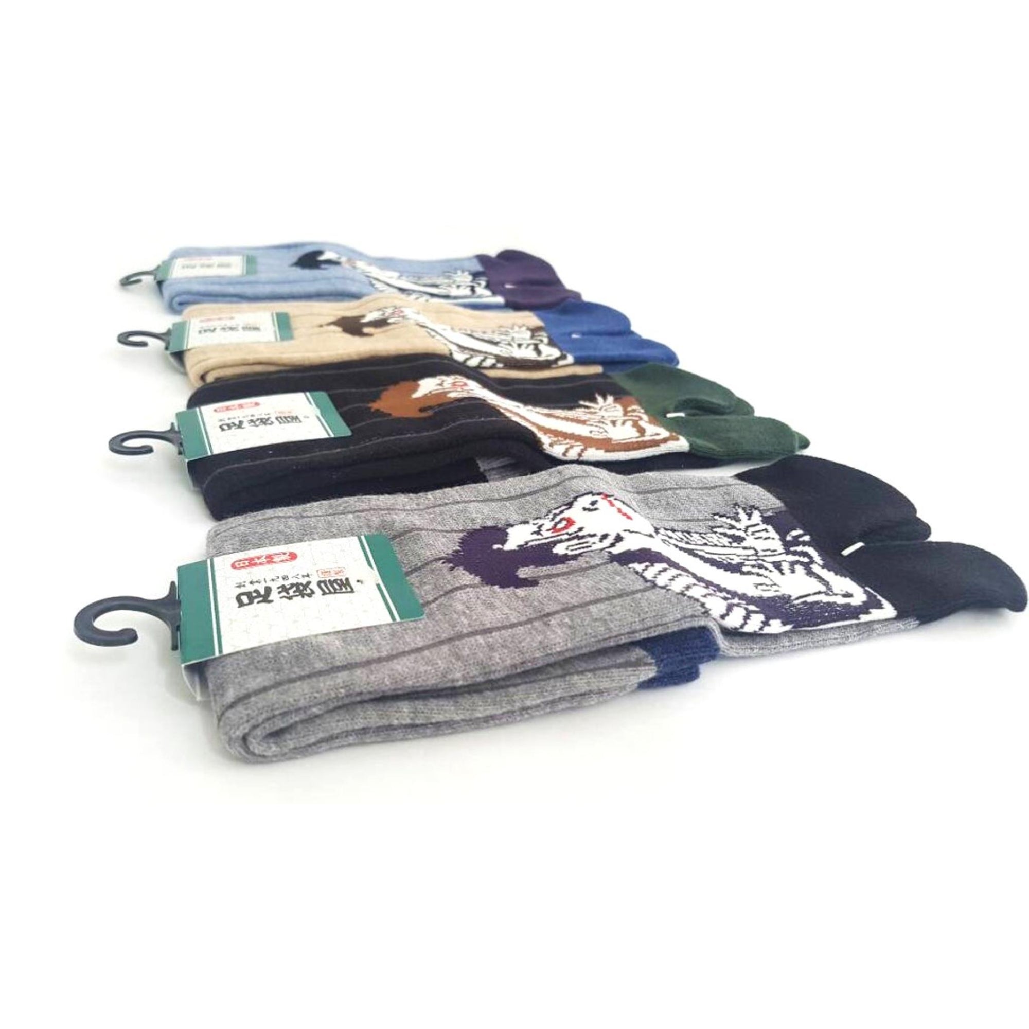 Chaussettes Japonaises Tabi - Motif Kabuki　- Taille Eu 40-45 - par lot de 6 paires