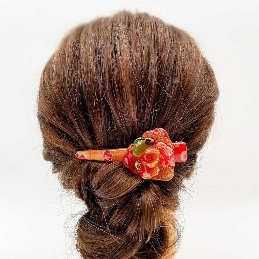 Kimono silk clips in Japanese shibori fabric