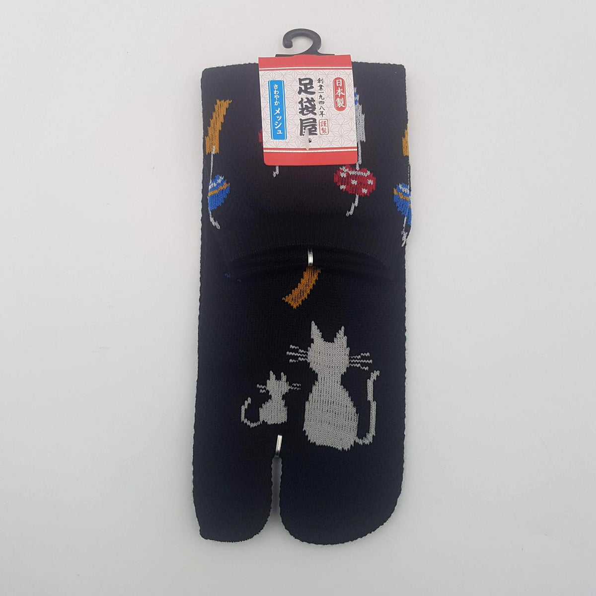 Chaussettes Japonaises Tabi - Motif Chat avec Furin Taille Eu34-40 - par lot de 6 paires