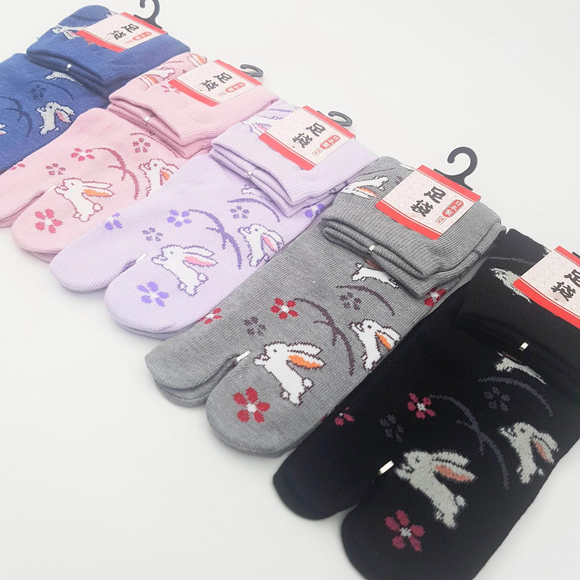 Chaussettes Japonaises Tabi - Motif Lapin Taille Eu34-40 - par lot de 6 paires
