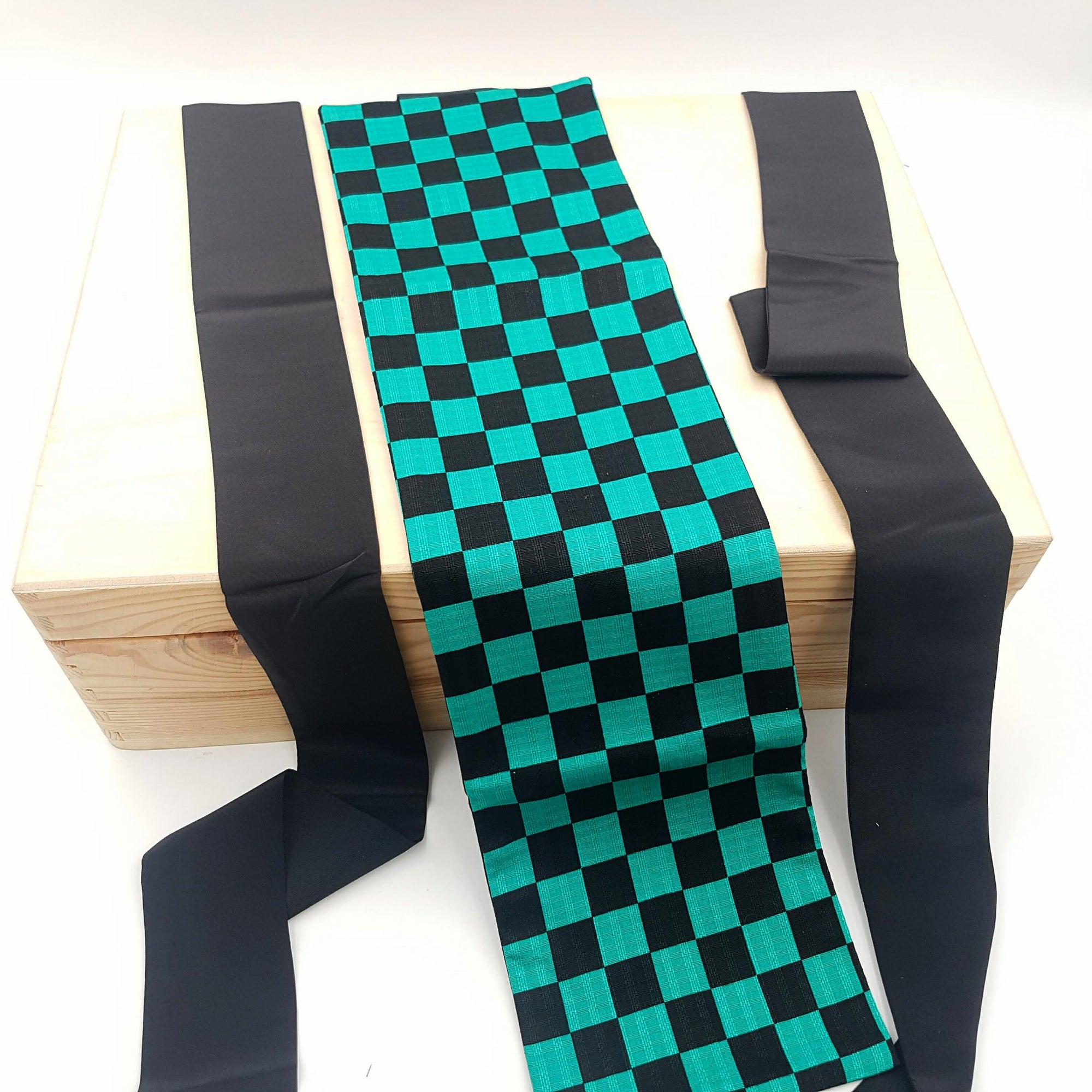 Ceinture réversible Musubi en coton - Damier  Lot de  3