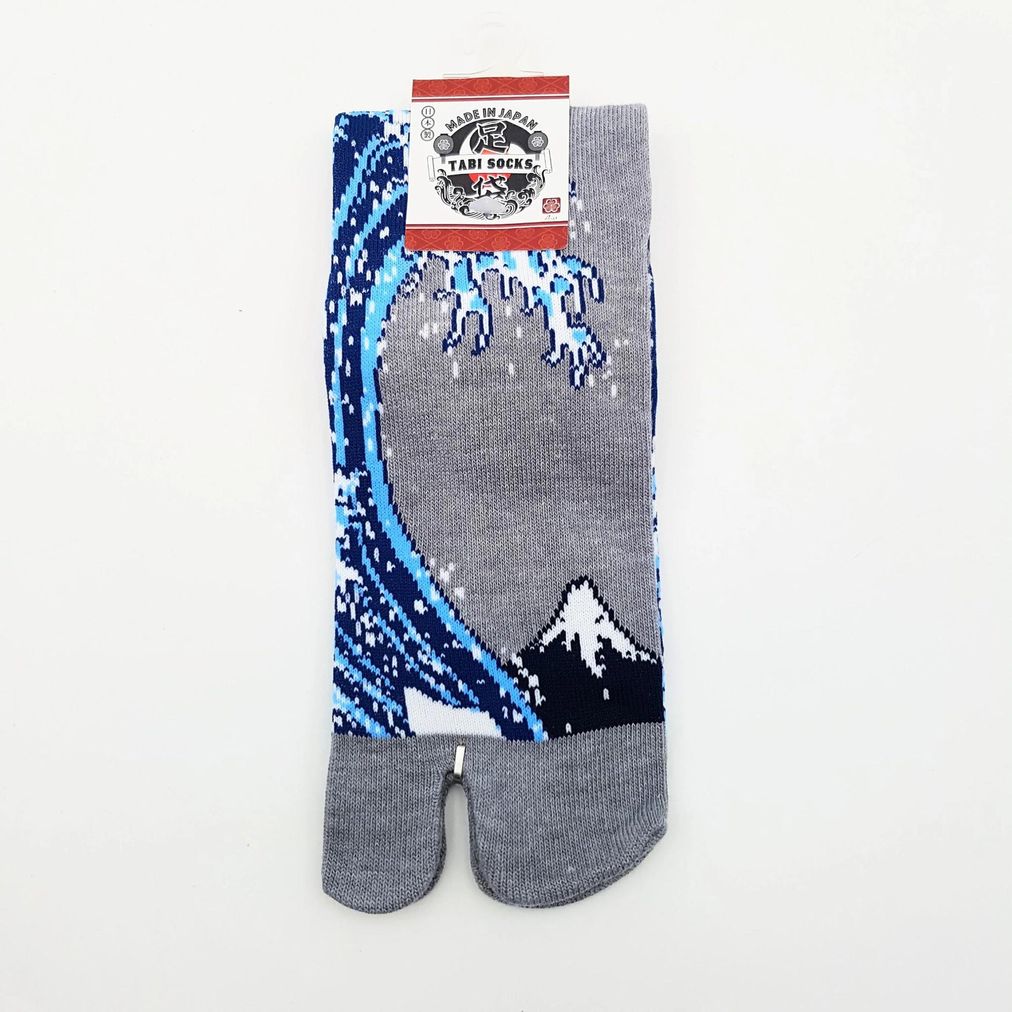 Chaussettes Japonaises Tabi en Coton - Hokusai Vague