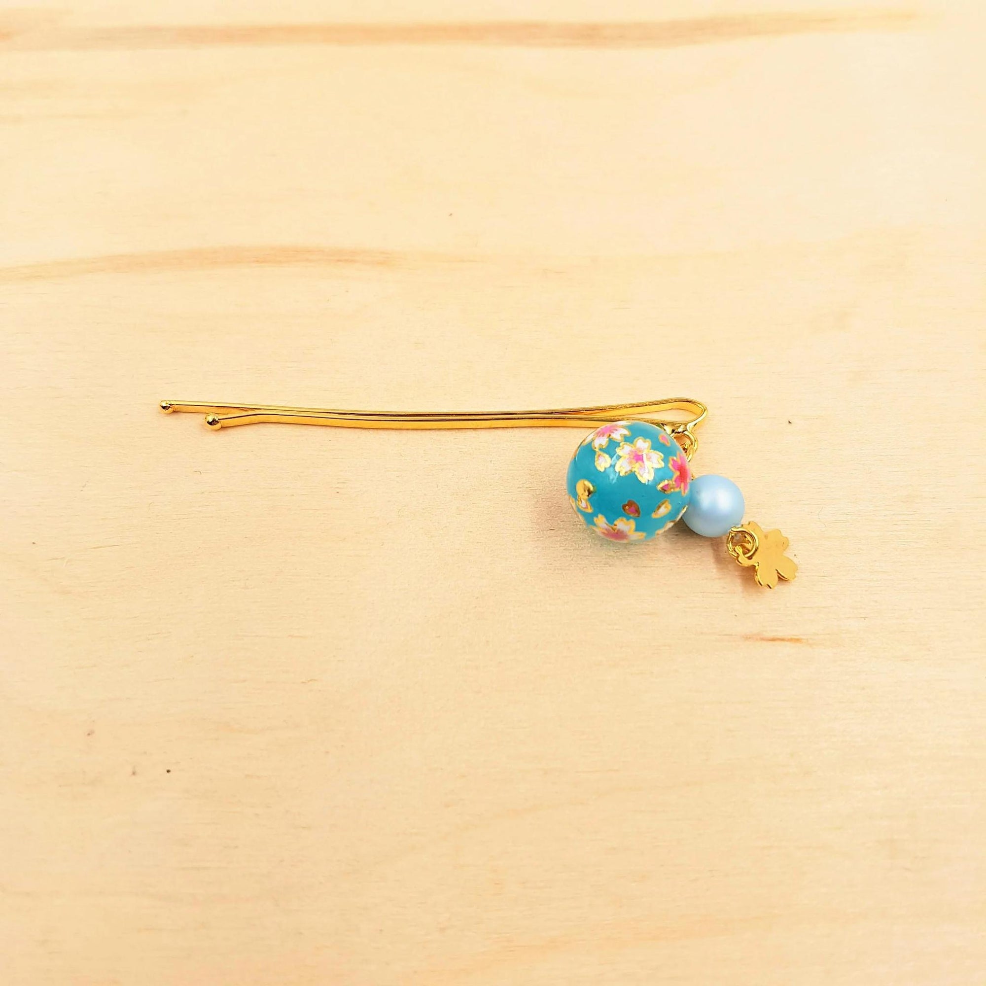 Épingle à cheveux petite pince japonaise fleur de Sakura en boule – Lot de 5