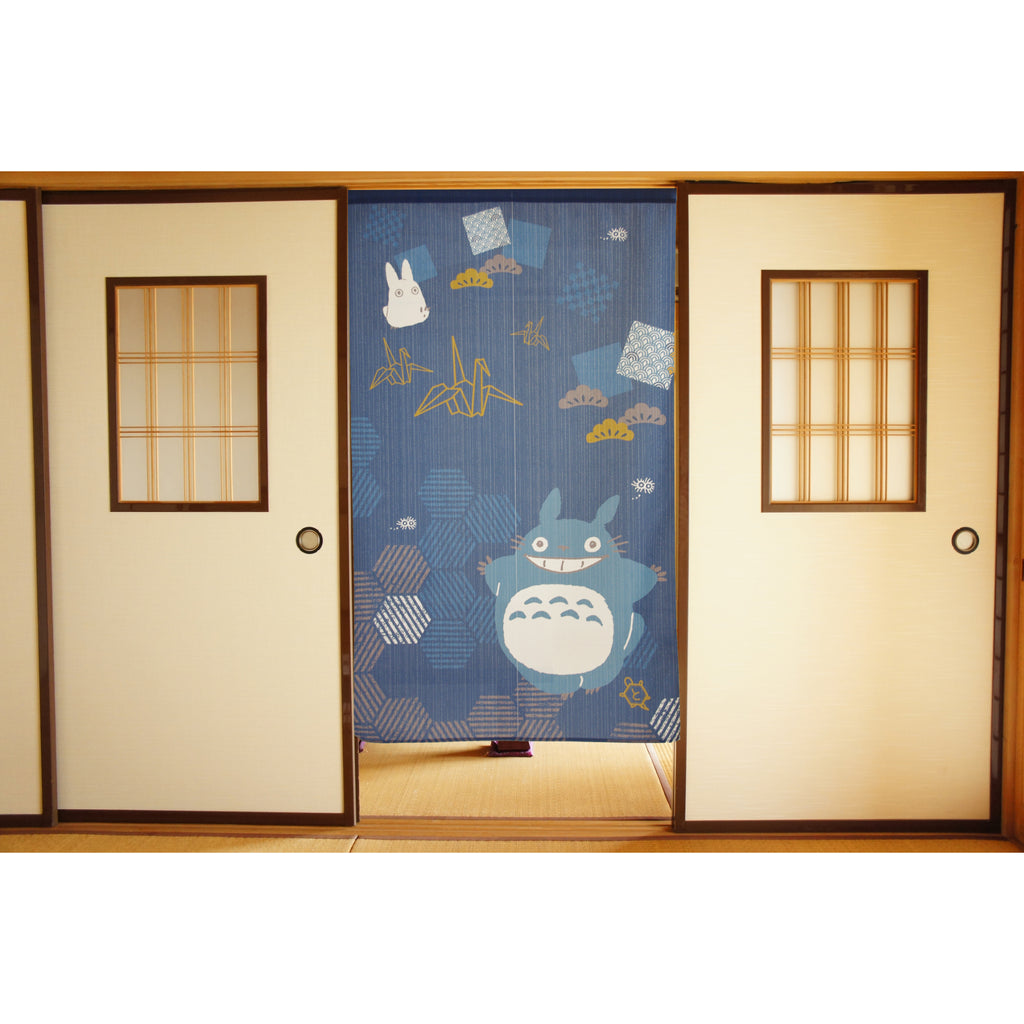 Japanese Noren Curtain - Totoro and Cranes 